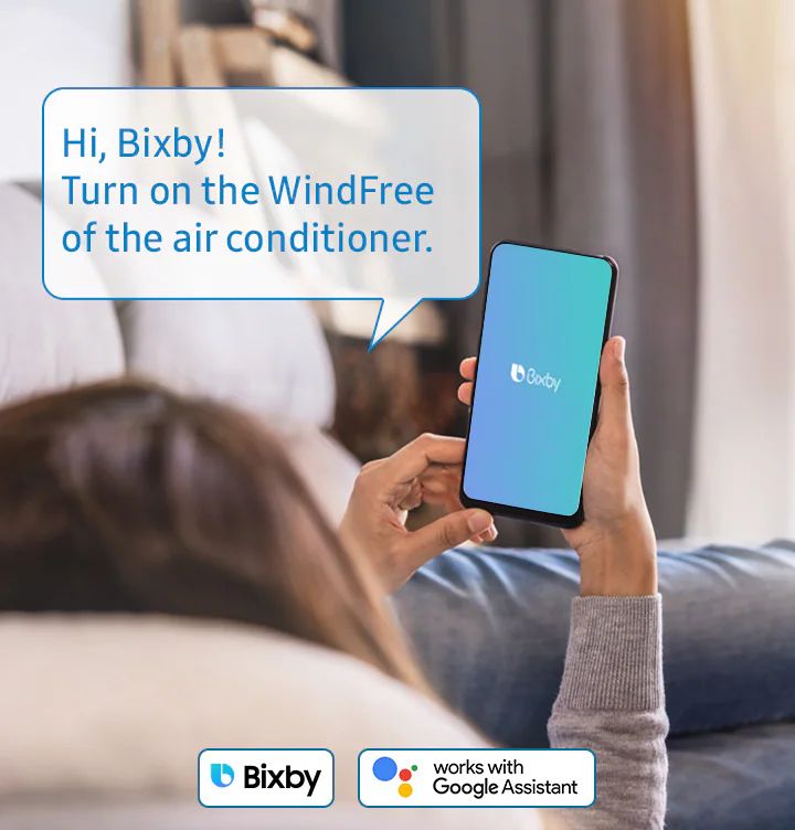 Điều hòa Samsung AR18CYFCAWKNSV 18000BTU inverter 1 chiều 14 Phần mềm hỗ trợ nhận diện giọng nói như Samsung Bixby, Google Assistant