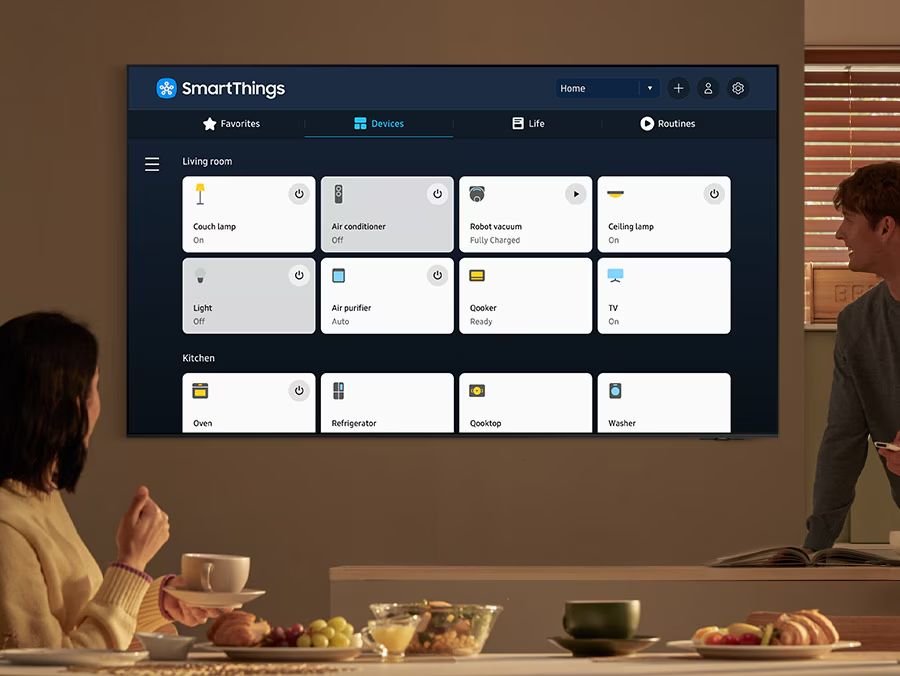 Smart tivi Samsung QA65Q80D 65 inch QLED 4K 13 Điều khiển thông minh trên ứng dụng SmartThings
