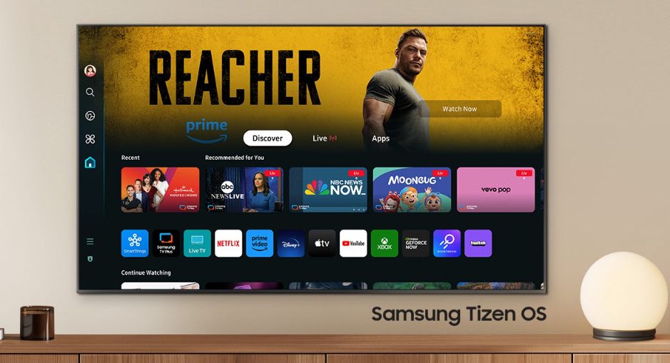 Smart tivi Samsung QA65Q80D 65 inch QLED 4K 15 Samsung QA65Q80D sử dụng hệ điều hành Tizen có thiết kế trực quan