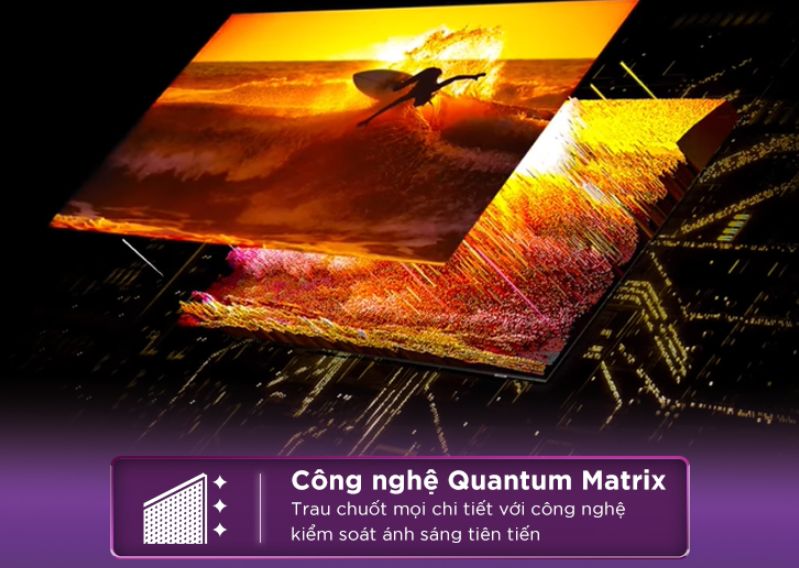 Smart tivi Samsung QA75QN85D 75 inch Neo QLED 4K 3 Quantum Matrix là công nghệ có thể tự động điều chỉnh được độ sáng
