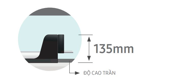 Chiều cao thân máy chỉ 135mm 