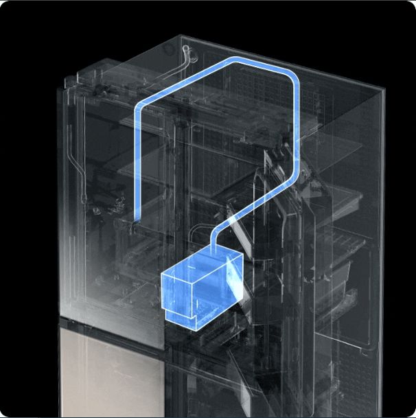 Hệ thống Non-plumbing giúp tiết kiệm không gian tủ lạnh nhờ đường ống dẫn ngầm