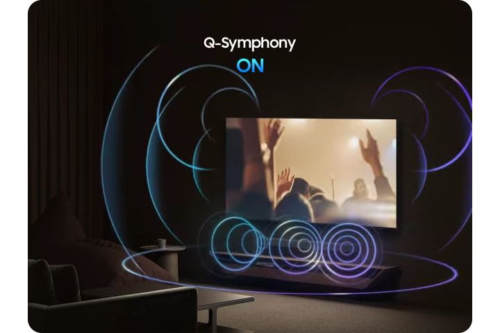 Samsung UA43U8500F sở hữu bộ đôi loa thanh và tivi hoàn hảo với công nghệ Q Symphony