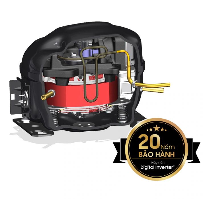 Tủ lạnh Samsung RT38CB668422SV 385 lít Bespoke Inverter 8 Samsung RT38CB668422SV sử dụng máy nén biến tần Digital Inverter