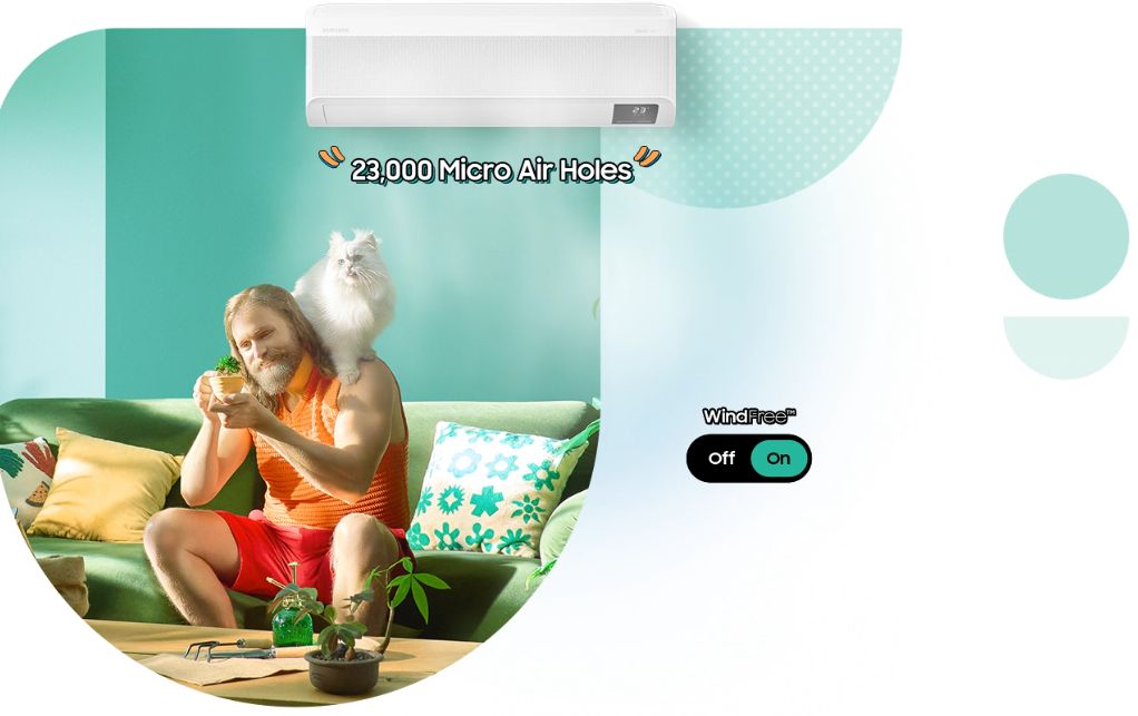 Khám phá thêm về điều hòa Samsung Wind Free 2 Công nghệ Wind Free Cooling trên điều hòa Samsung Wind Free