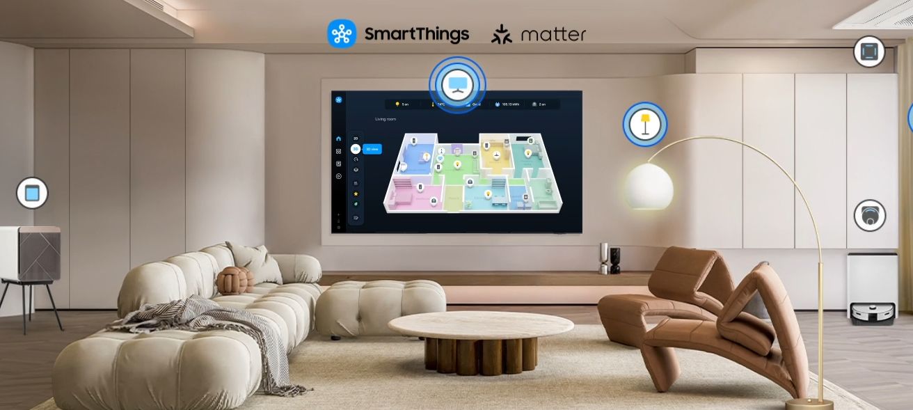 Kết nối và điều chỉnh thông minh qua ứng dụng SmartThings 