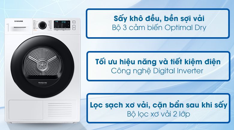 Máy sấy bơm nhiệt Samsung – Sấy khô nhanh, tiết kiệm điện 5 Tích hợp nhiều chế độ sấy tiện lợi