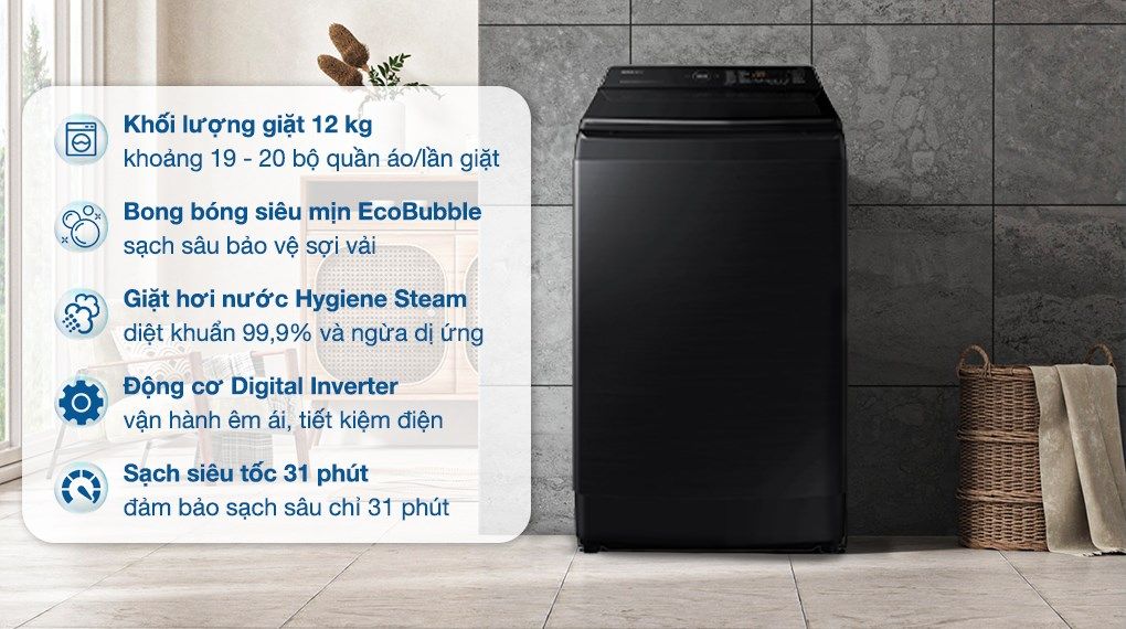 Máy giặt Samsung 12kg - Giải pháp cho gia đình đông người 2 Máy giặt dung tích 12kg phù hợp với những gia đình nào?